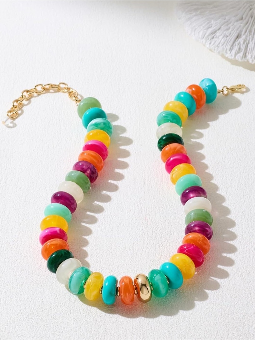 Colorful Chunky Beaded Statement Necklace